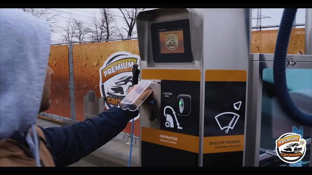 Automat de jetoane Premium CarWash cu meniu digital